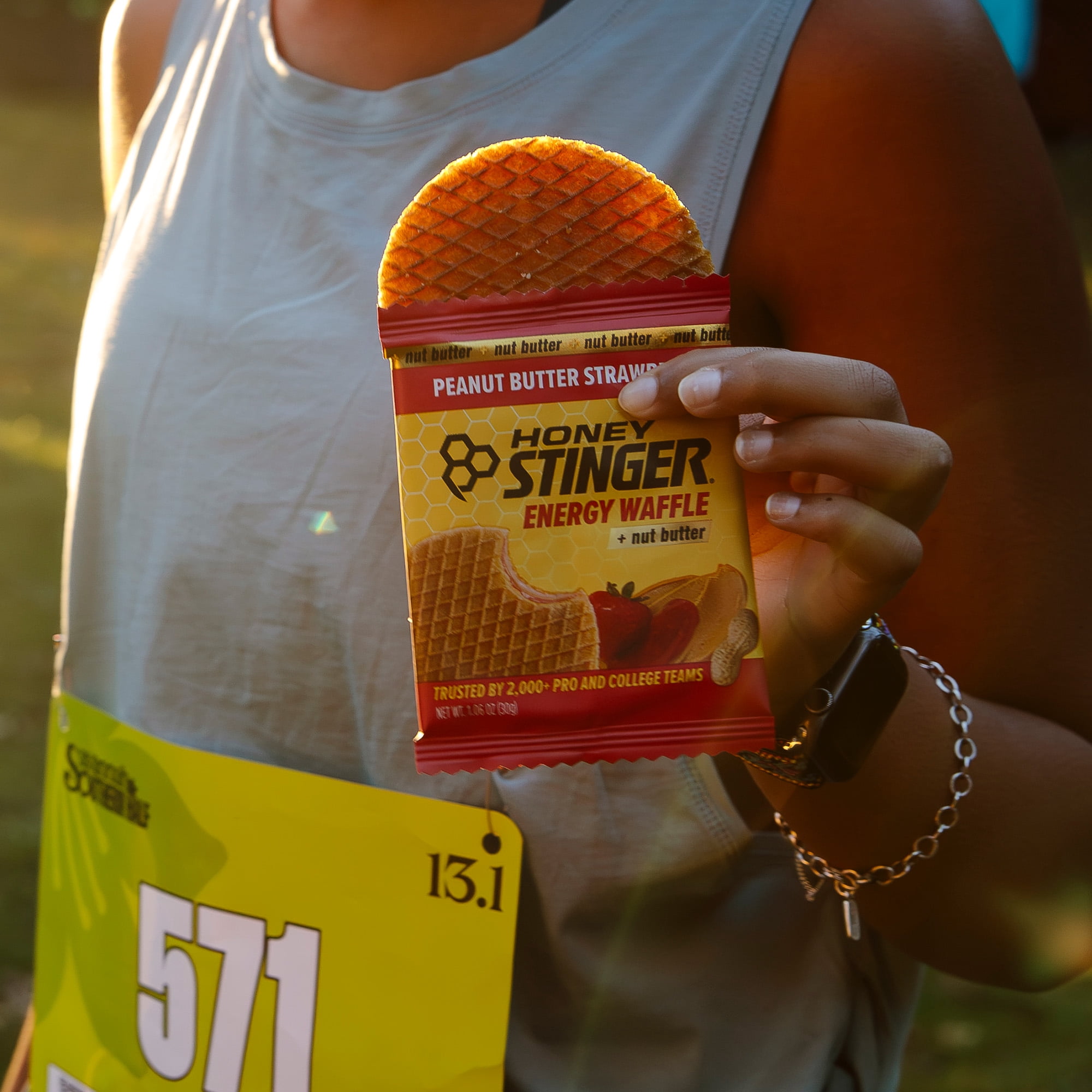 Honey Stinger Organic Energy Waffle Snack, Peanut Butter Strawberry, 1.06 oz, 6 Count