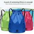 thumbnail image 3 of Black Waterproof Drawstring Backpack With Bottle Pocket Gym Sack, By Meiiso, Large Inventory!, 3 of 7