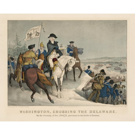 Print: Washington Crossing The Delaware: On The Evening Of Dec 25th. 1776