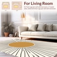 thumbnail image 2 of ODIKA 3'x5' Machine Washable Non-Slip Area Rug, Abstract Sunburst Medallion with Radiant Motifs High Traffic Rug, White, 449907, 2 of 7