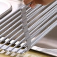 thumbnail image 3 of Over the Sink Dish Drying Rack, Foldable Gray Kitchen Drying Mat, Cloth Included by, 3 of 7