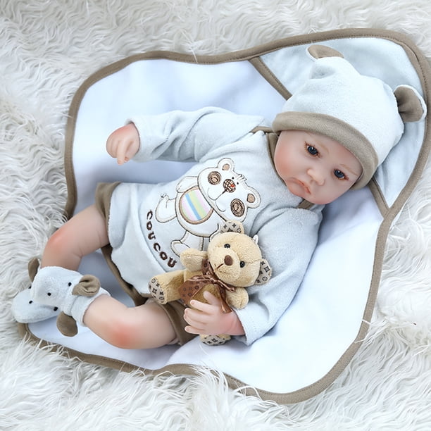 Poupée Reborn Fille – Bébé Nouveau-né Réaliste 48cm – Yeux Bleus – Neuf