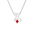 thumbnail image 2 of Delight Jewelry Silvertone Card Suit - Red Diamond Silvertone Dream Big Pendant Necklace, 25", 2 of 4