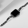 thumbnail image 5 of Bands Compatible with Apple Watch Band 38mm 40mm 41mm, for iWatch SE Series 9/8/7/6/5/4/3/2/1, Stylish Ultra Slim Dressy Zinc Alloy Bracelets for Men Women Replacement Strap, Black, 5 of 5
