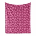 thumbnail image 1 of Floral Soft Flannel Fleece Blanket, Digitally Generated Illustration of Blooming Flower Silhouettes Botanical Art, Cozy Plush for Indoor and Outdoor Use, 50" x 60", Pink Dark Magenta, by Ambesonne, 1 of 5