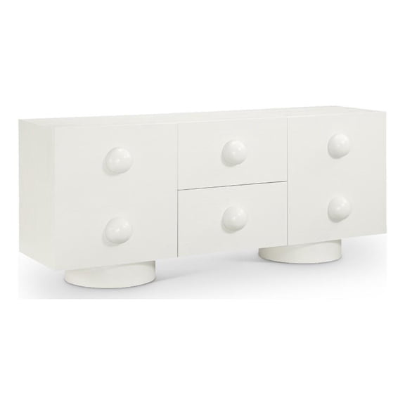 Meridian Furniture Bubble Cream Wood And Oak Veneer Sideboard/Buffet