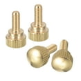 thumbnail image 1 of Tornillos de pulgar estriados M4x10mm, paquete de 4 tornillos de pulgar con hombro, tono de latón, 1 of 5