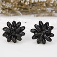 thumbnail image 4 of Dazzling Black Chrysanthemum Crystal Clip On Non Pierce Earrings, 4 of 8