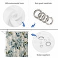 thumbnail image 3 of Polyester Fabric Spring Flowers Shower Curtain, Watercolor Floral Leaves Botanical Beige Waterproof Bathtub Curtain Bathroom Decor Set with Hooks 72 x 96 Inches, 3 of 6