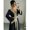 Black, Gold, variant on Black V-Neck Long Sleeve Gold Lace Patchwork Long Dress For Women