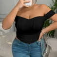 thumbnail image 6 of zbxnLI Women's Plus Size Tank Tops off Shoulder Tops Going out Party Club Tops Blouses for Women, 6 of 8