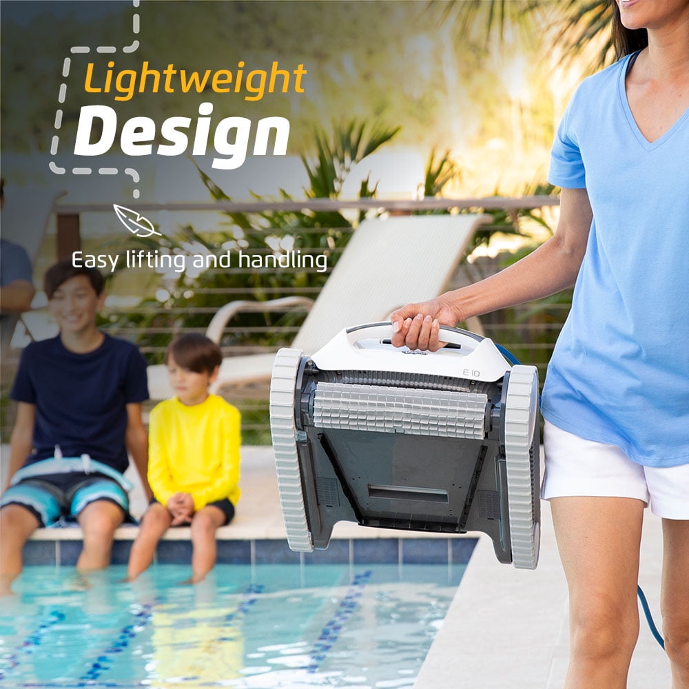 Dolphin (2026 Model) E10 Automatic Robotic Pool Vacuum Cleaner, Active Scrubber Brush, Ideal for Above-Ground Pools up to 30ft in Length