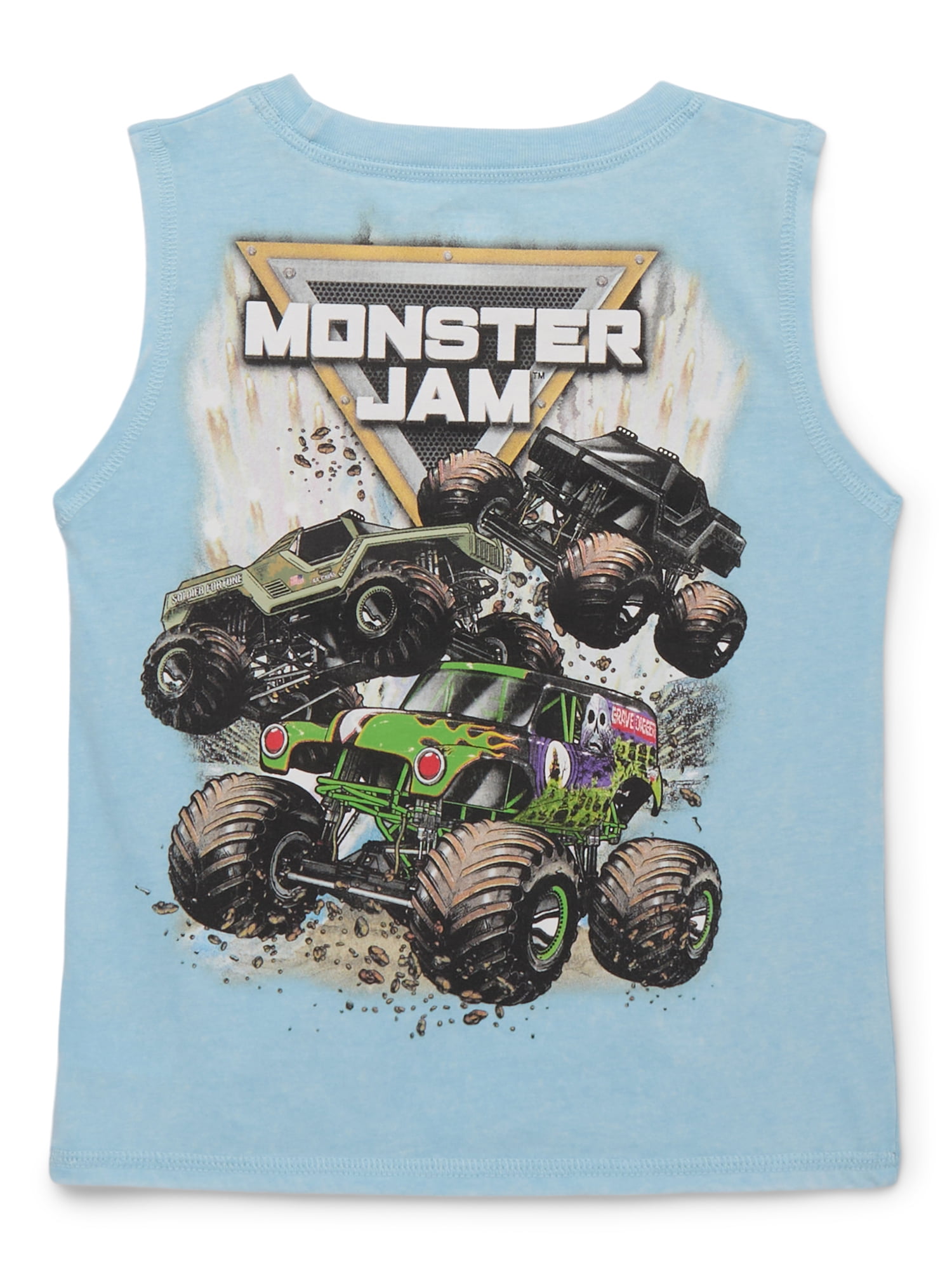 Monster Jam Cars Toddler Boy Tank Top with Front and Back Graphics, Sizes 12M-5T