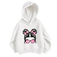 thumbnail image 2 of Spazoro Toddler Girls Sweatshirts, Casual Hooded Long Sleeve Printed Tops For Girls White Size 5 T, 2 of 6