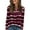 Wine, variant on Women's Casual Round Neck Pullover Long Sleeve T-Shirt Top with Stylish Striped Print Pattern, Trendy and Soft Basic Tee for Casual Outfits and Lounge Wear,Black,L