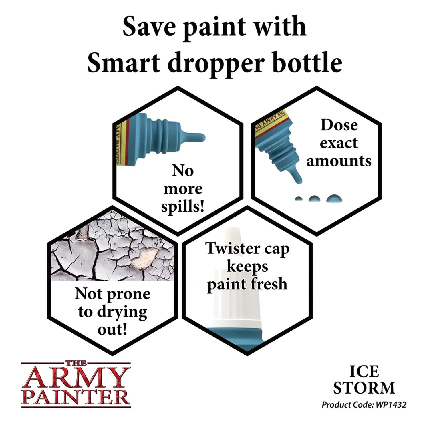 The Army Painter Warpaints: Ice Storm – Acrylfarbe Für Miniaturen – 18 Ml Farbflasche Mit Tropfverschluss