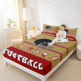 thumbnail image 4 of jejeloiu Football Sport Lover Bed Sheets,Rugby Helmet King Sheets,Red Brown Sheet Set For Teens,Ultra Soft Home Decor,4-Piece, 4 of 7