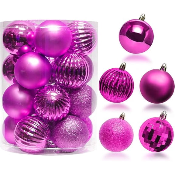 LAMPHOME 20PK 3.15'' Christmas Tree Ornaments, Shatterproof Christmas Ball Ornaments Set, Shatterproof Xmas Tree Decorations with Assorted Designs