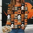 thumbnail image 2 of Womens Halloween Sweatshirts Fashion Graphic T Shirts Long Sleeve Pullover Tops Fall Clothes 2025, 2 of 6