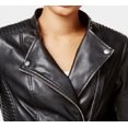 thumbnail image 2 of Bar III Womens Faux Leather Winter Moto Coat Black L, 2 of 3