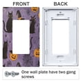 thumbnail image 3 of Yayeee Rocker Switch Wall Plate 1-Gang 4.6"x2.9" Home Decorative Outlet Cover, Purple Halloween Black Cat, 3 of 6