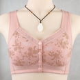 thumbnail image 1 of Conjunto de lencería Sujetador frontal con botones para mujer, ropa interior inalámbrica de alto soporte y cierre fácil (rosa 4XL) Cgtredaw Rosa T 24 para Mujer, 1 of 5