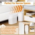 thumbnail image 2 of Garbage Can (2 Pack) 3.17 Gallon Slim White Plastic with Lid, 2 of 9