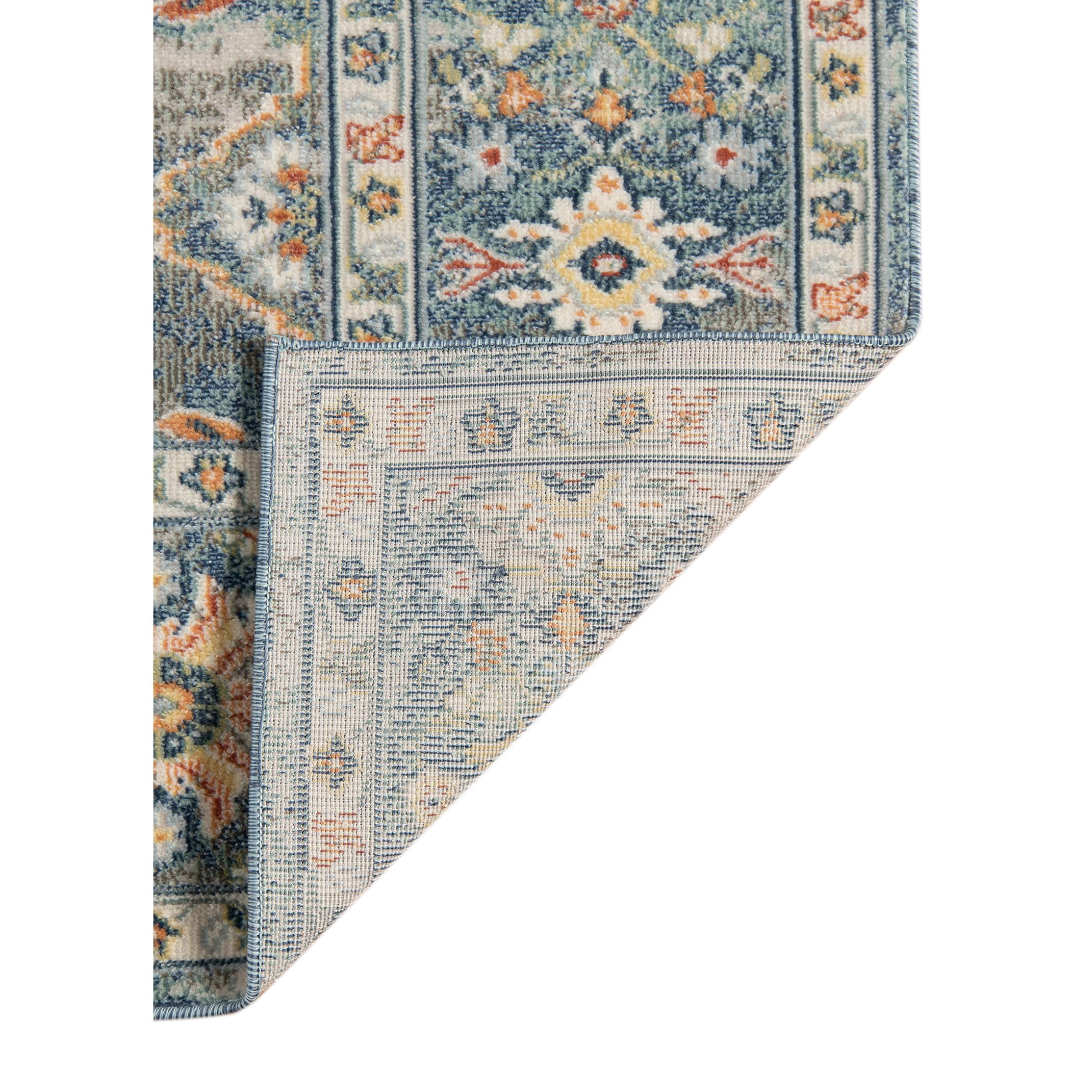 Luxee Designs Bohemian Style Bordered Indoor/Outdoor Area Rug 5x7 for High Traffic Area - Blue