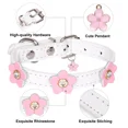 thumbnail image 4 of Pet Artist Dog Collar with Flowers, Fancy Pretty Floral Faux Leather Cute Girl Puppy Collar for Xs Small Medium Breed Tiny Pet Female Dogs Cats, 4 of 10