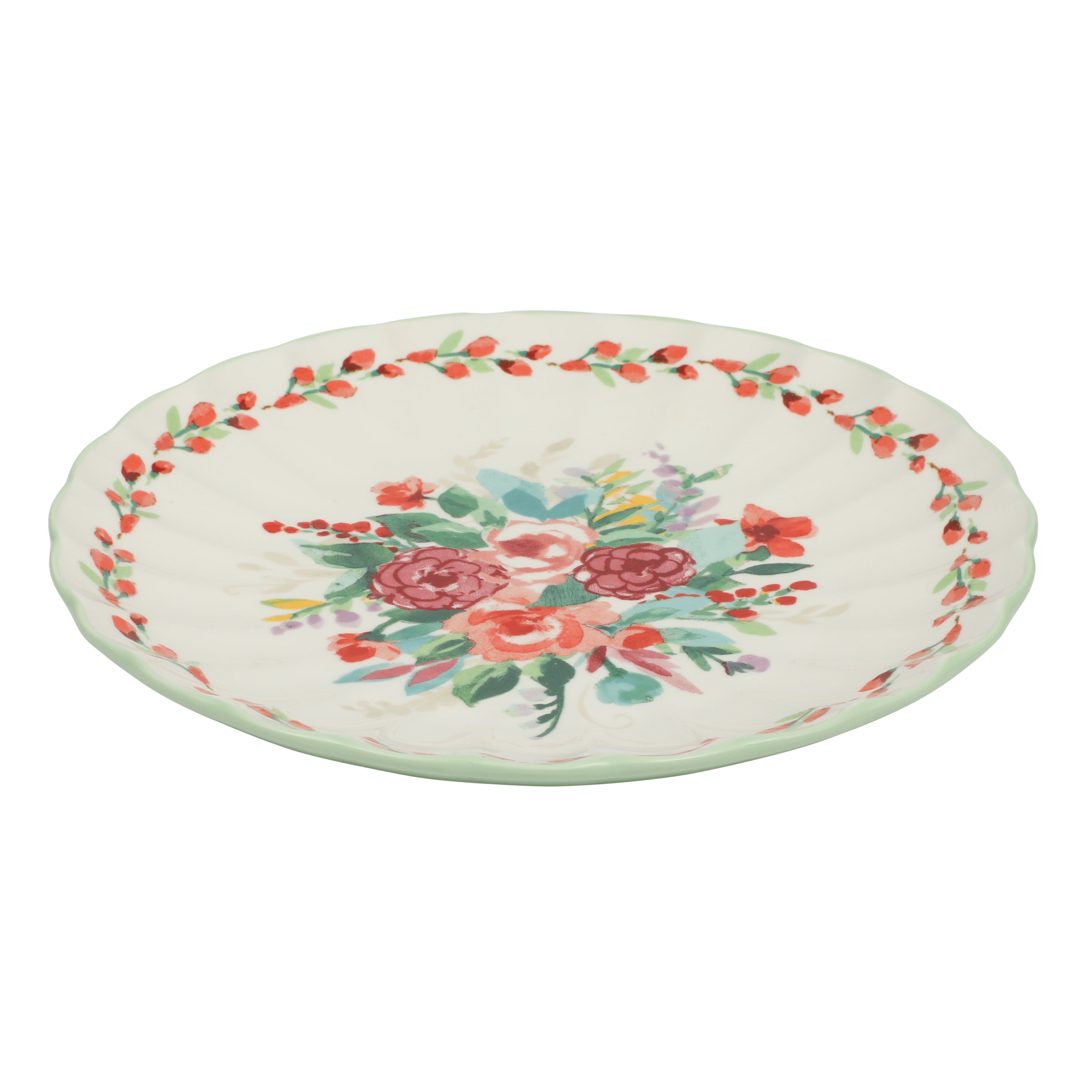 The Pioneer Woman Painted Meadows 8.46-inch Green Floral Ceramic Salad Plate