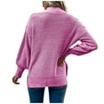 thumbnail image 4 of STETMN Women's Oversized Pullover Sweater Mock Neck Loose Long Sleeve Side Slit Chunky Knitted Jumper Tops, 4 of 7