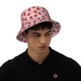 thumbnail image 6 of Daiia Strawberries Pattern Bucket Hat - Trendy Cotton Sun Hat for Beach, Golf, Fishing - Fun Outdoor Vacation Boonie for Men and Women, 6 of 9