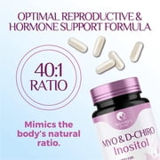 Myo Inositol Supplement & D Chiro, Premium 40:1 Ratio Myo-Inositol & D-Chiro, Natural Balance & Ovarian Health Support, Vitamin B8 Supplement - 60 Capsules (30 Day Supply)