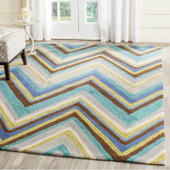 SAFAVIEH Four Seasons Carolus Geometric Area Rug, Blue/Multi, 8' x 10'