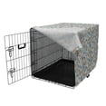 thumbnail image 3 of Floral Dog Crate Cover, Repeating Vintage-Themed Flowers on Branches, Easy to Use Pet Kennel Cover Small Dogs Puppies Kittens, 7 Sizes, Pale Blue Burnt Orange, by Ambesonne, 3 of 6