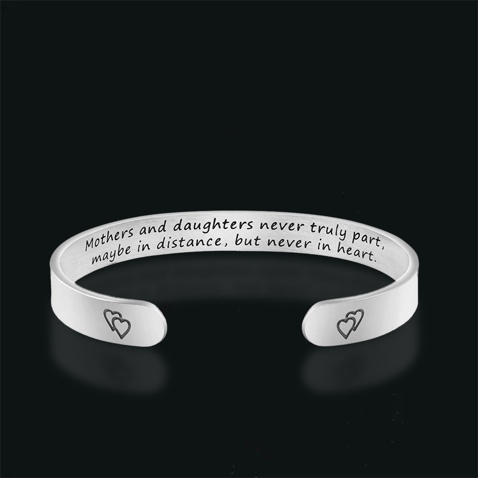 Engraved Gift For Stepmom Black Stainless Steel Bracelet Maybe In Distance Stepmom And Stepson Never Truly Part But Never In Heart