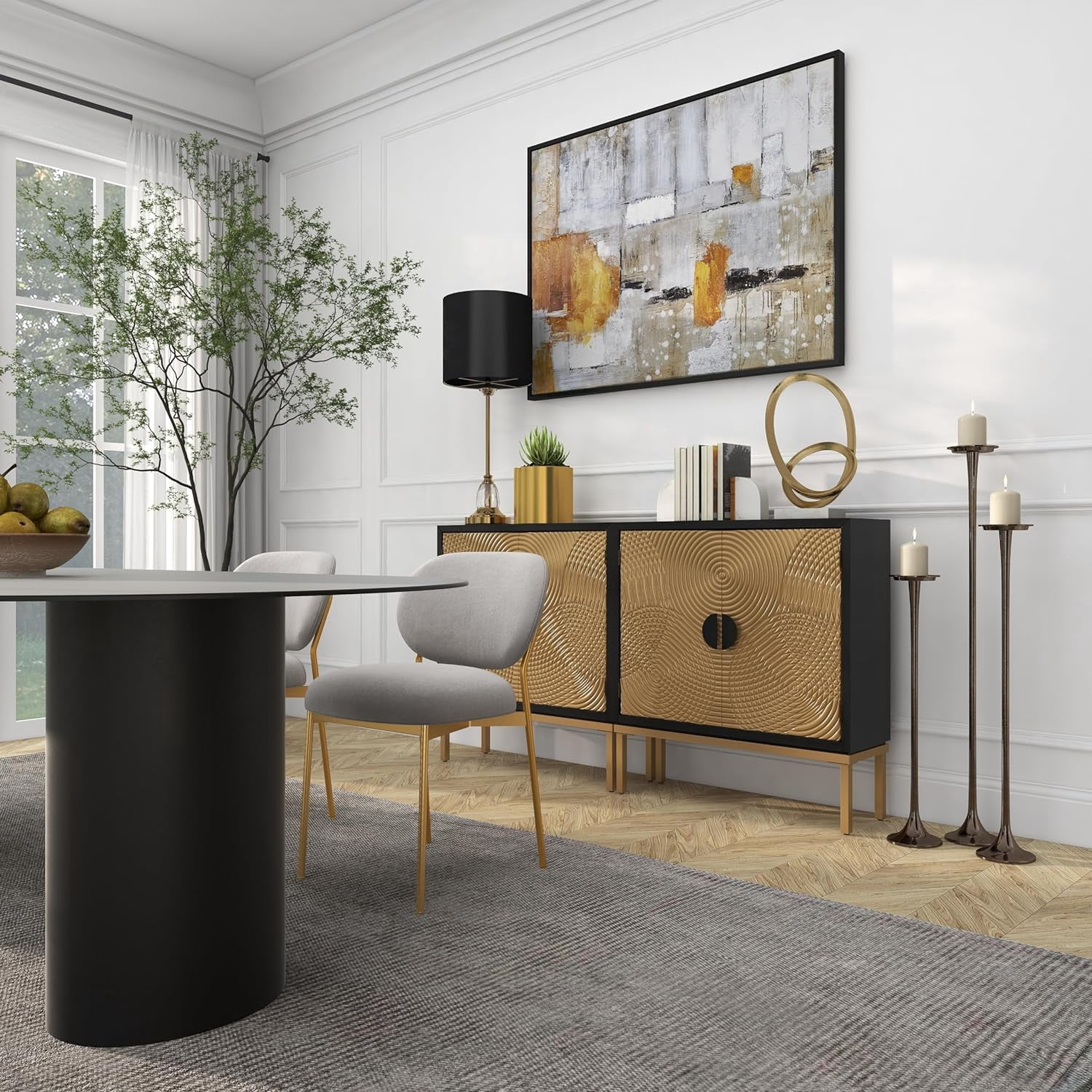 YONG Contemporary Wood Cabinet, LARGE SIZE, Bronze