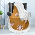 thumbnail image 4 of Christmas Alphabet Soft Flannel Fleece Blanket, Letter L with Splashes as Delicious Gingerbread Cookie, Cozy Plush for Indoor and Outdoor Use, 70" x 90", Ginger Baby Pink and White, by Ambesonne, 4 of 5