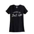 thumbnail image 1 of Living My Best Life Women's Fashion Relaxed T-Shirt Tee Heather Black X-Large, 1 of 2