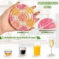 thumbnail image 2 of Yayeee 6 PCS Drink Coasters with Holder Set Woven Absorbent Round Tabletop Hot Pad, Orange Grapefruit Slices, 2 of 7