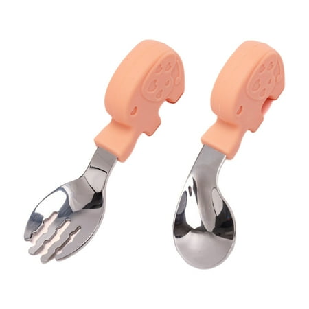 

2Pcs Toddler Fork and Spoon Set for Self Feeding Child Tableware BPA Free