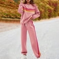 thumbnail image 2 of LINGLANG Fall Outfits For Women 2025 Dressy Casual Casual Striped Soft Jogger Pants Crewneck Pullover Sweatshirt Outfit Comfortable 2 Piece Tracksuit Casual Sweatsuit Lounge Set Matching Sets, 2 of 4