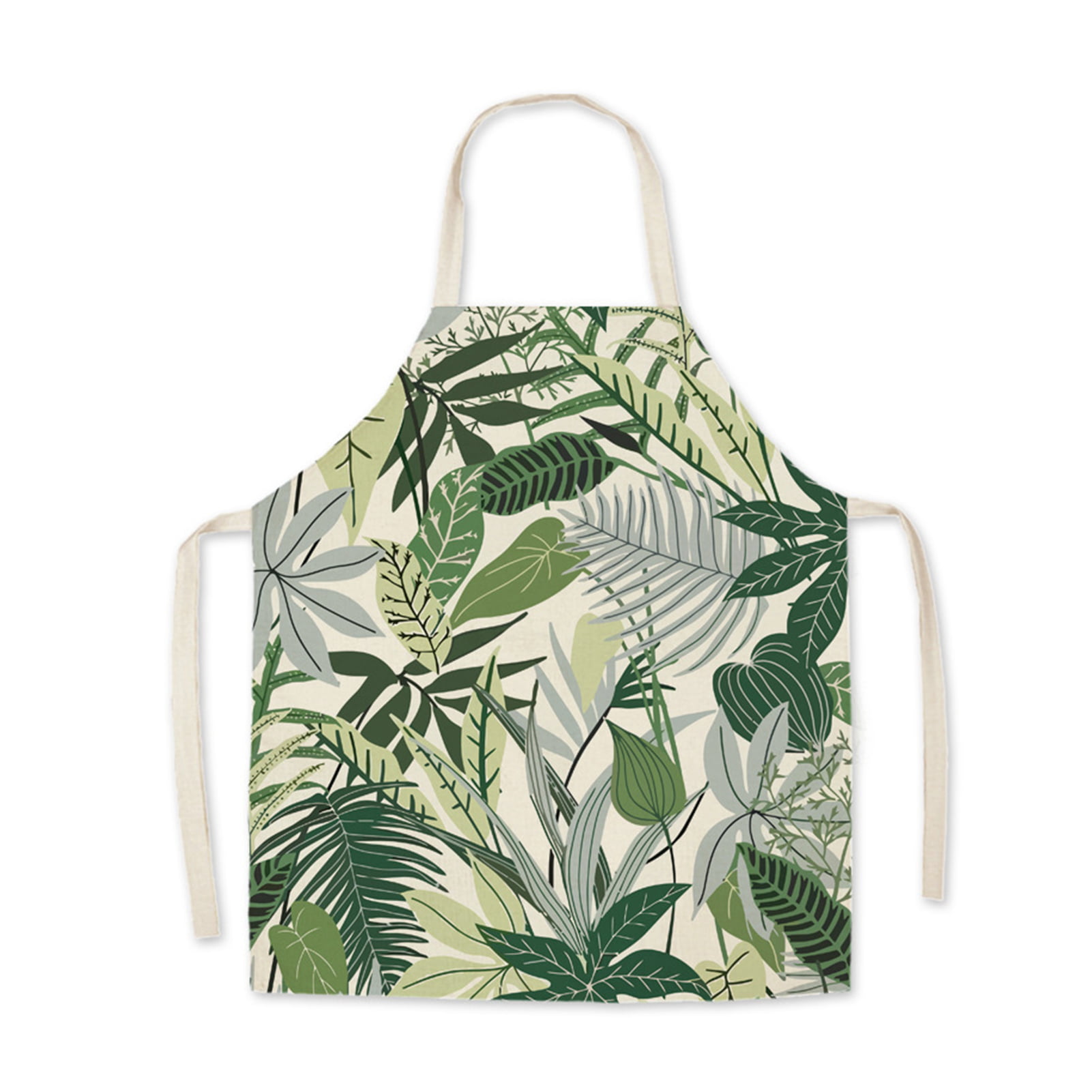 Tropical Plant Leaves Bib Apron Dress Men Women Chef Kids Cooking Kitchen Aprons 