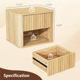 thumbnail image 4 of Zimtown Fluted Floating Nightstand Set of 1, End Table Wooden Bedside Table Large Capacity Easy to Assemble, Oak, 4 of 10