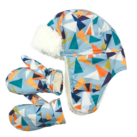 

Edvintorg Cartoon Hats For Baby Boys Girls Print Waterproof Warmth Velvet Gloves Cap Suit Kids Winter Accessories