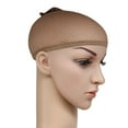 thumbnail image 3 of Wig Cap Open End Mesh Net Liner Weaving Cap Brown and Black Pack of 12, 3 of 5