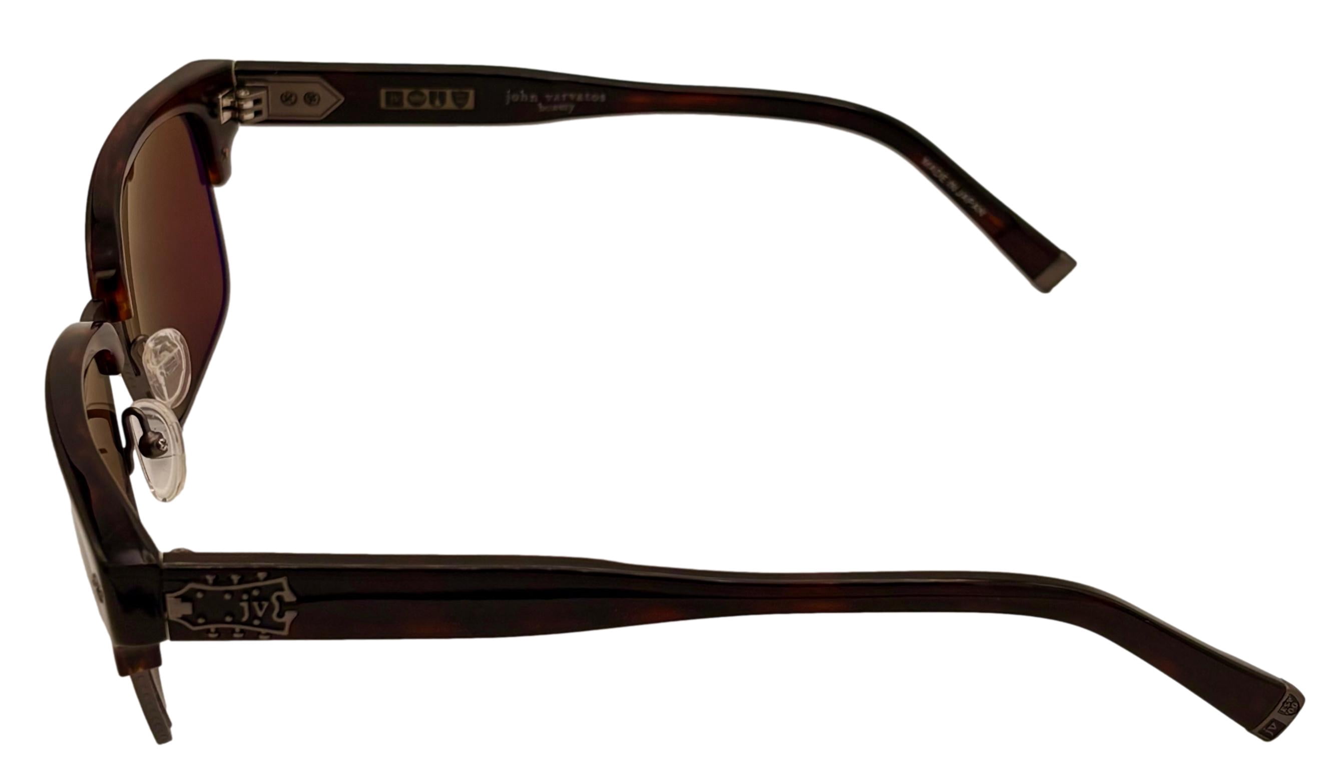 John Varvatos Plastic Soft Men's Rectangle Sunglasses, Brown