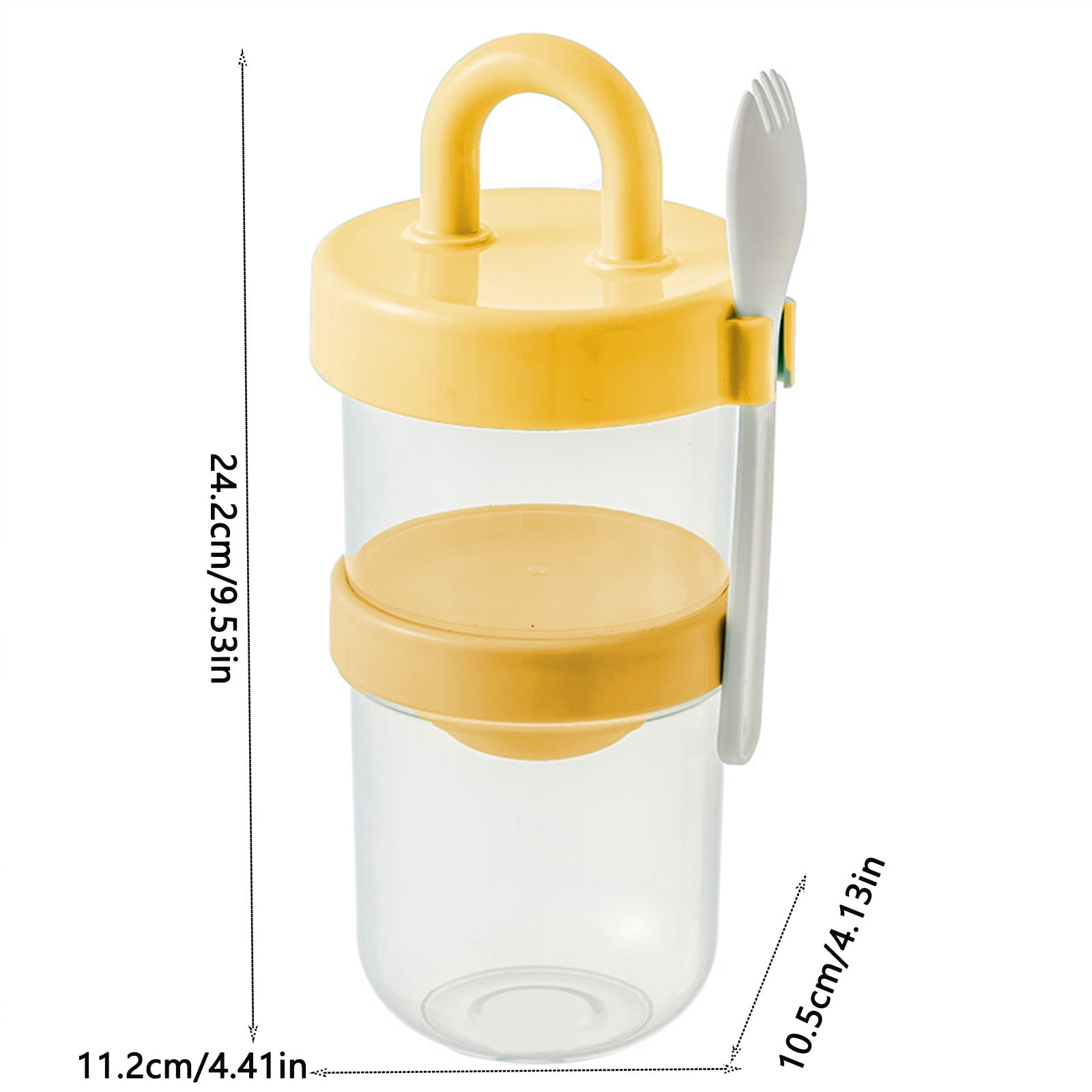 Jubipavy Water Cup And Bottle Simples Student Breakfast Yogurt Salad Cup Double Layer Handy Cup With Lid And Spoon Portable Takeaway Fats Loss Light Diet Cups