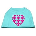thumbnail image 3 of Pet Dog  Cat Shirt Screen Printed, "Argyle Heart Pink", 3 of 8