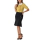 thumbnail image 2 of CAMISA DE TRABAJO DE MANGA CORTA CON VOLANTES Y BOTONES PARA MUJERES CON COLLAR EN CONTRASTE Y LAZO XL AMARILLO, 2 of 5